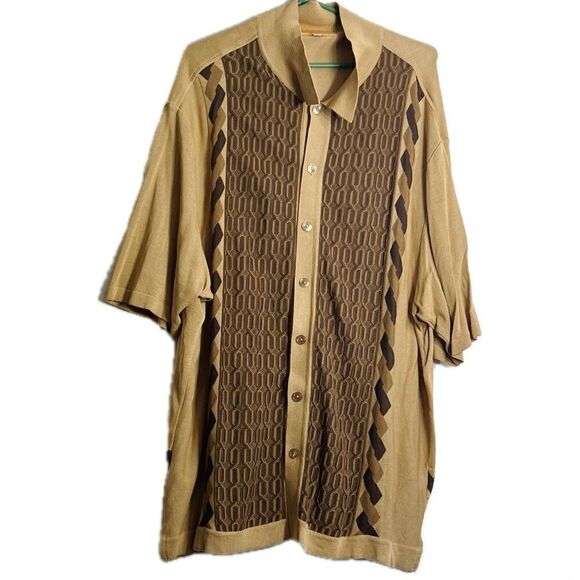 Additions men’s size 2X, short sleeve knit button up shirt - Picture 1 of 7